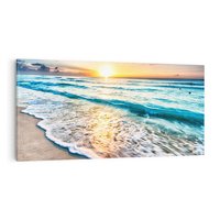 Obraz na płótnie 120x60 - Spokój morza: moment relaksu - plaża, morze