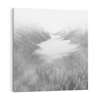 Obraz na płótnie 60x60 - Szare Góry - zamglony krajobraz, las
