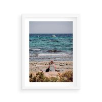 Plakat w ramie 50x70 - Relaks na Plaży - wakacje, plaża - rama biała