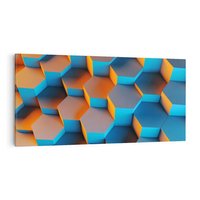 Obraz na płótnie 140x70 - Trójwymiarowa Gra - geometryczna, 3D