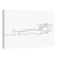 Obraz na płótnie 70x50 - Postać na Łóżku - one line art, szkic