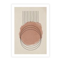 Plakat bez ramy 30x40 - Migotliwe Kontury - akwarelowa plama, geometryczne szkicowane kształty