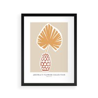 Plakat w ramie 40x50 - Kwiatowa Kreatywność - tropikalny liść w wazonie, typografia - rama czarna