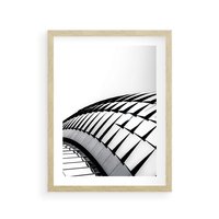 Plakat w ramie 50x70 - Dynamiczne Kształty - architektura, obłe kształty - rama drewno