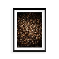 Plakat w ramie 30x40 - Brązowe Liście w Scenerii - suche liście jesień brąz - rama czarna