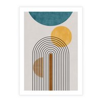 Plakat bez ramy 21x30 - Wewnętrzne Labirynty Form - styl mid century, nowoczesna sztuka