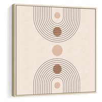 Obraz w ramie 50x50 - Zgeometryzowane Wizje - boho plakat, minimalizm - rama drewno