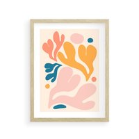 Plakat w ramie 40x50 - Granice Inspiracji - abstrakcyjne dziwne formy, nowoczesny plakat - rama drewno