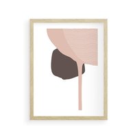 Plakat w ramie 50x70 - Wibracje Odbić Plam - abstrakcyjny obraz, rozlewające się plamy - rama drewno