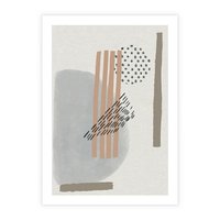 Plakat bez ramy 21x30 - Nowoczesna Abstrakcja: Delikatne Beże - abstrakcja, nowoczesna sztuka