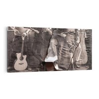 Obraz na płótnie 140x70 - Dźwięki Minionej Ery - postarzona fotografia retro, podarta fotografia