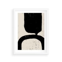 Plakat w ramie 40x50 - Przenikające Plamy - abstrakcyjna sztuka, minimalizm - rama biała