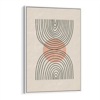 Obraz w ramie 80x120 - Nowy Rytuał - abstrakcyjna sztuka, boho kształty - rama biała