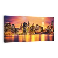 Obraz na płótnie 120x60 - Zachód słońca w Nowym Jorku - Nowy Jork, zachód