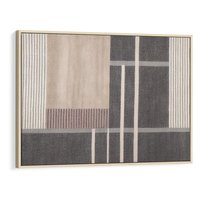 Obraz w ramie 70x50 - Harmonia skradzionych odcieni - symetryczne, geometryczne pasy - rama drewno