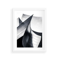Plakat w ramie 50x70 - Miasto Współczesności - architektura, nowoczesne budynki - rama biała