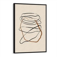 Obraz w ramie 50x70 - Bezczasowe Kontury - abstrakcyjne linie, zaplątane - rama czarna