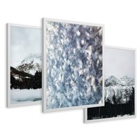 Zestaw obrazy w ramie 50x70 galeria - Zima, góry, śnieg, szron - rama biała