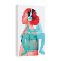 Obraz na płótnie 70x100 - Rytmy Wspomnień - kolaż zdjęć, kobieta