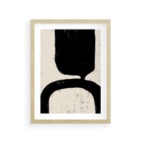 Plakat w ramie 30x40 - Przenikające Plamy - abstrakcyjna sztuka, minimalizm - rama drewno