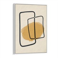 Obraz w ramie 50x70 - Rozkwitające Formy - abstrakcyjne nieregularne kształty, minimalistyczny plakat - rama biała