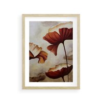 Plakat w ramie 50x70 - Sztuka Kwiatów - kwiaty, sztuka - rama drewno