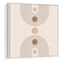 Obraz w ramie 50x50 - Zgeometryzowane Wizje - boho plakat, minimalizm - rama biała