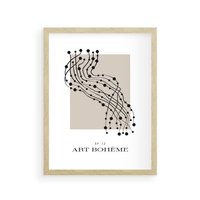 Plakat w ramie 40x50 - Migocące Konstrukcje Abstrakcji - sztuka minimalizmu, biało czarna rycina - rama drewno