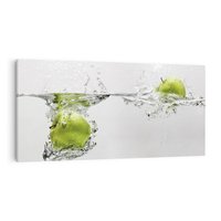 Obraz na płótnie 100x50 - Jabłka: Świeżość natury - jabłka, woda