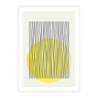 Plakat bez ramy 50x70 - Ciepłe Przenikanie - geometria, żółte koło