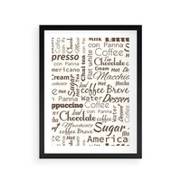 Plakat w ramie 50x70 - Kawa w Stylu Coffee - kawa, coffee - rama czarna