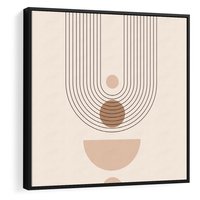 Obraz w ramie 50x50 - Strukturalne Kształty Postępu - boho plakat, minimalizm - rama czarna