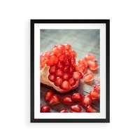 Plakat w ramie 40x50 - Granatowa Inspiracja Kuchni - granat, kuchnia - rama czarna