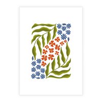 Plakat bez ramy 50x70 - Splątane Granice - kwiaty, sztuka nowoczesna