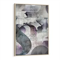 Obraz w ramie 50x70 - Nocne opowieści w barwach - typografia, abstrakcja - rama drewno