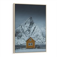 Obraz w ramie 50x70 - Urok Norweskich Domków - Skandynawia, Norwegia - rama drewno