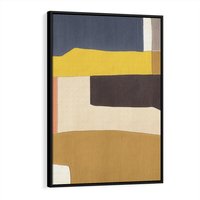 Obraz w ramie 50x70 - Pasy Abstrakcji - kolorowe pasy, plamy koloru - rama czarna