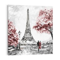 Obraz na płótnie 80x80 - Romantyczny Paryż - Paryż, Wieża