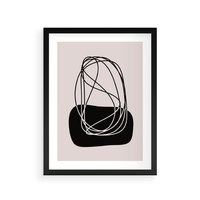 Plakat w ramie 50x70 - Linie Eksploracji - abstrakcyjne szkicowane linie, minimalizm - rama czarna