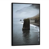 Obraz w ramie 50x70 - Mistyczna Aura - morze, mgła - rama czarna