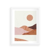 Plakat w ramie 40x50 - Górskie Wzory - nowoczesna sztuka, góry - rama biała
