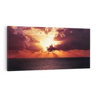 Obraz na płótnie 120x60 - Słońce i chmury nad morzem - słońce, chmury