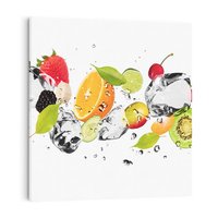 Obraz na płótnie 40x40 - Świeżość letnich owoców - woda, owoce