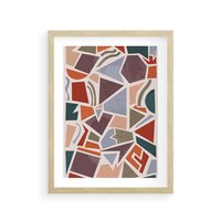 Plakat w ramie 50x70 - Intrygujące Rozbicie - gemoetryczne kształty, mozaika - rama drewno