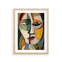 Plakat w ramie 50x70 - Kolorowe Dziwne Wyobrażenia - abstrakcyjny obraz, olejny - rama drewno