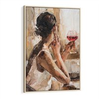 Obraz w ramie 70x100 - Wibracje - portret, kobieta - rama drewno