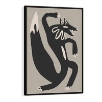 Obraz w ramie 50x70 - Strukturalne Odbicia Północy - skandynawska sztuka, lis - rama czarna