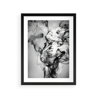 Plakat w ramie 30x40 - Abstrakcja kobiecego piękna - abstrakcja, kobieta - rama czarna
