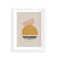 Plakat w ramie 40x50 - Krótka Forma - abstrakcyjna sztuka, boho kształty - rama biała