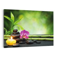 Obraz na płótnie 100x70 - Ukojenie kamieni w SPA - kamienie, SPA